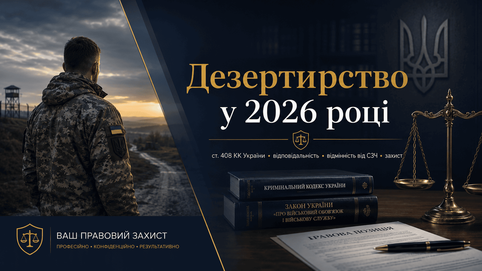 Блог - Дезертирство (ст. 408 ККУ) у 2026 році: відповідальність, чим відрізняється від СЗЧ і як захиститися