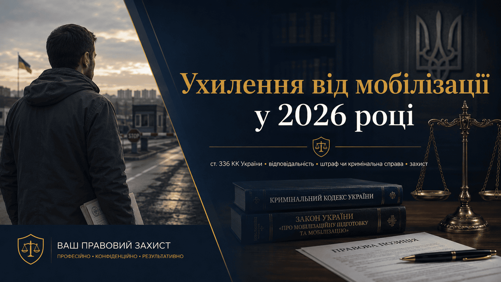 Блог - Ухилення від мобілізації (ст. 336 ККУ) у 2026 році: коли настає кримінальна відповідальність і як захиститися