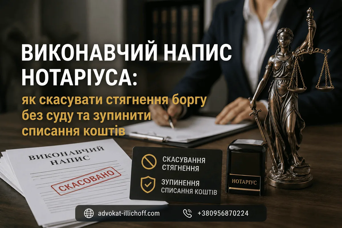 Блог - Виконавчий напис нотаріуса: як скасувати стягнення боргу без суду та зупинити списання коштів