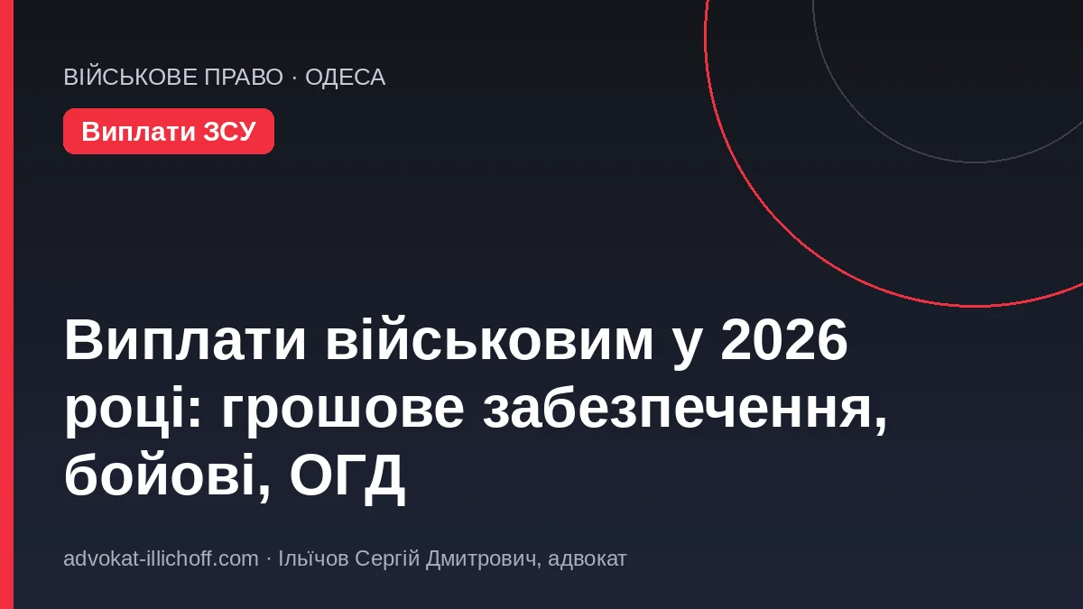 стаття - Виплати військовим у 2026 році: грошове забезпечення, додаткова винагорода, виплати за поранення — як отримати і що робити при недоплаті